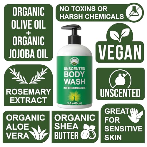 Organic Unscented Body Wash for Sensitive Skin - Vegan & Chemical-Free