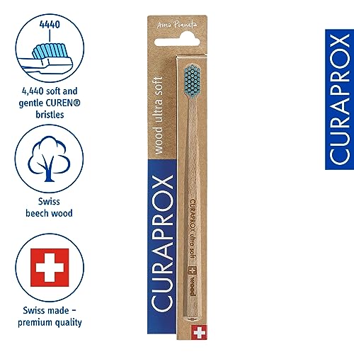 Curaprox CS Wood Ultra Soft Toothbrush with Sustainably-Sourced Beechwood