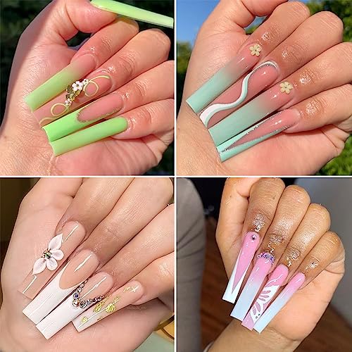 240pcs Extra Long Clear Half Cover Nail Tips for DIY Manicure