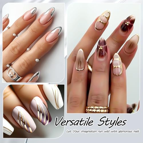 SUTOZMIWE Metallic Gel Nail Polish Set - Chrome & Mirror Effect, 3 Colors