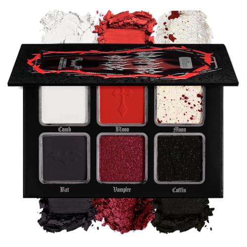 La Catrina Vampire Bride Halloween Eyeshadow Palette - 6 Color Goth Makeup
