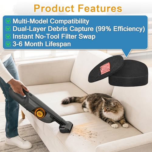 4-Pack Shark CH901 Replacement Filters for UltraCyclone Pet Pro Plus