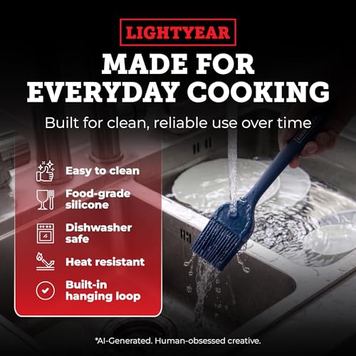 Lightyear Silicone Basting Brush for Grilling and Baking