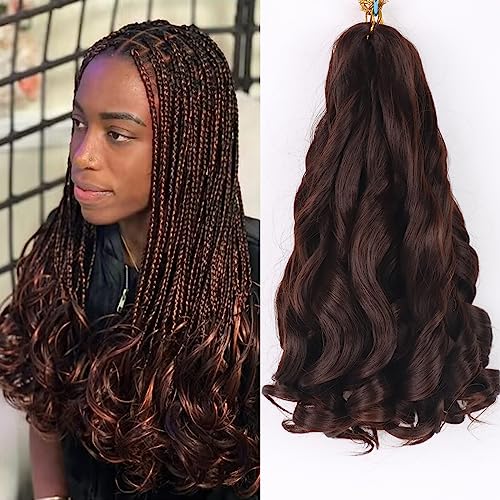 Lianzi 14 Inch French Curly Braiding Hair, 8 Packs Pre-Stretched Extensions