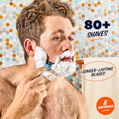Dollar Shave Club 4 Blade Razor Refills - 8 Count Pack for Men