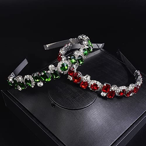 JWICOS Red Rhinestone Bridal Headband Tiara for Wedding & Prom Women Hair Accessory