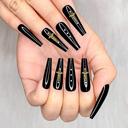 WOKOTO 100pcs Gold Crucifix Nail Charms Kit2 – 3D Cross Nail Art Decorations