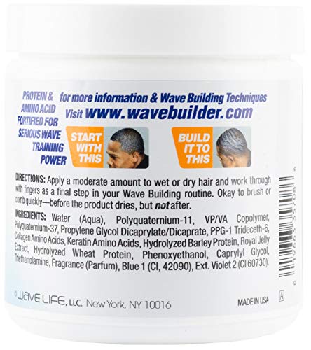 WaveBuilder Spin'n Classic Wave Cream - Strong Hold for Hair Waves, 8oz