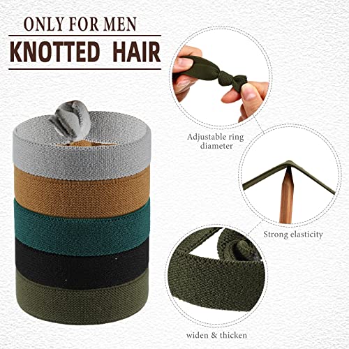 Men's Knotted Hair Ties 30 Pack - Thick, Elastic Ponytail Holders for Long Curly Hair