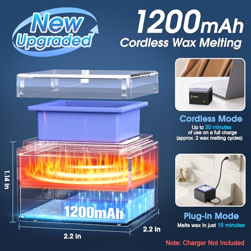 SUBAY Cordless Nose Wax Kit for Men & Women - Portable USB-C Wax Warmer