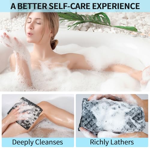 Exfoliating Body Scrubber Towel - Silver Ion & Carbon Fiber, 43.5"