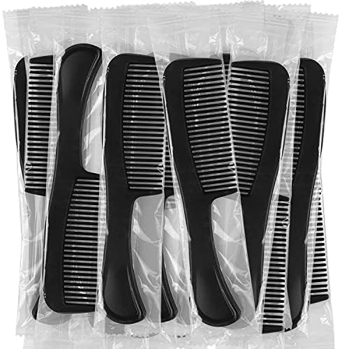 60 Pack Black Hair Combs - 5.9 Inch Individually Wrapped for Travel & Hospitality
