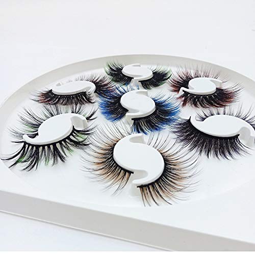 DAODER 7 Pairs Colored False Eyelashes 15mm Wispy Faux Mink Dramatic Eye Makeup