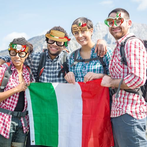 Italian Party Decorations - 32 Pcs Paper Eyeglasses for Themed Events