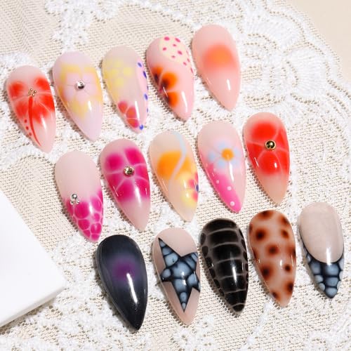 Fcozpjk 15ML Blooming Nail Gel with Dotting Pen for Nail Art Design
