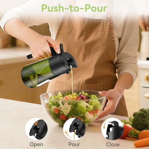 USLAI 16oz Glass Oil Sprayer Dispenser - Dual Spray for Cooking