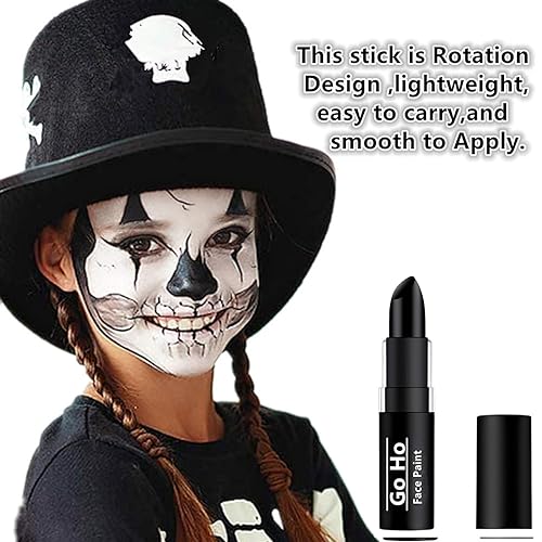 Go Ho Black Face Paint Stick - Blendable Makeup for SFX & Cosplay