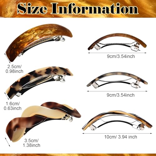 Yinder 9 Pcs Tortoise Shell Hair Barrettes - Elegant French Clips