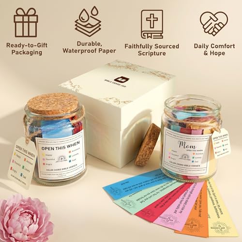 Bible Verse Prayer Jar with 90 Color-Coded Scripture Cards
