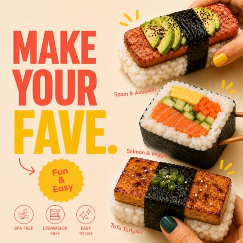 Large Double Musubi Sushi Maker Mold | Non-Stick Rice Ball Press
