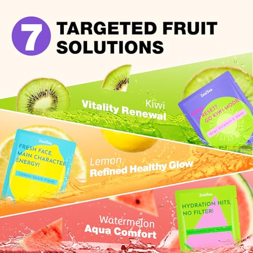 ZealSea EWG Face Mask Set - 7 Fruit Solutions for Deep Hydration