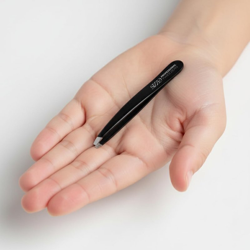 Professional Eyebrow Tweezers Facial Hair Hair Removal Stainless Steel Tweezers for Ingrown Facial Hair | BLACK