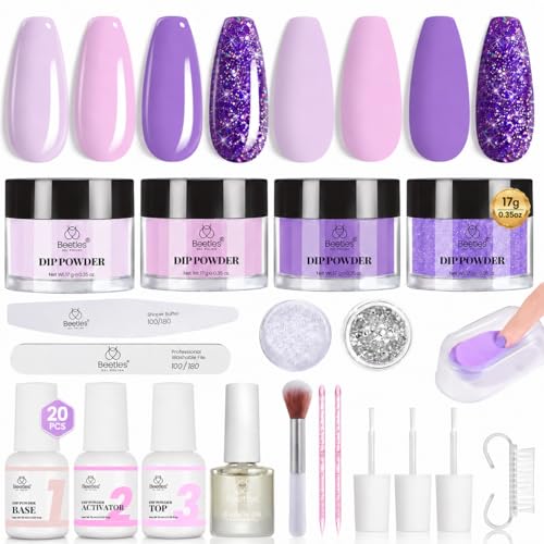 Beetles Violet Whisper Dip Powder Nail Kit - 4 Colors 17g
