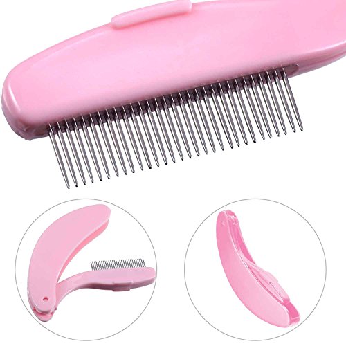 4-Pack Folding Eyelash Comb Set - Stainless Steel Metal Teeth
