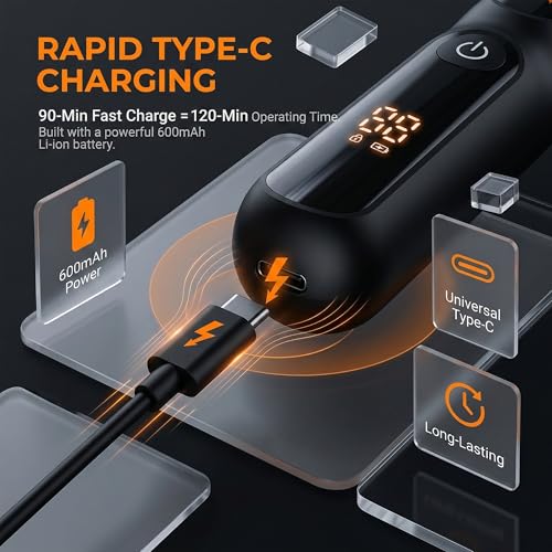 Nose Hair Trimmer for Men & Women ? Powerful 8000 RPM Motor, Wet/Dry Use, Electric Nose & Ear Hair Clipper with Travel Lock, USB Rechargeable, Portable Grooming Tool