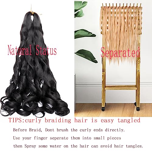 24 Inch Burgundy French Braiding Hair - 8 Packs Loose Wave Spiral Crochet