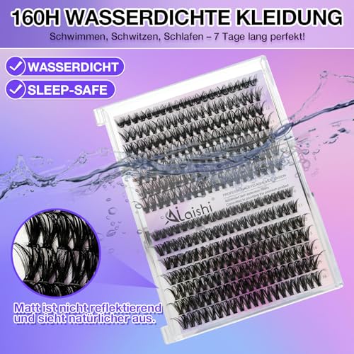 AILAISHI False Eyelash Clusters Kit 40D+50D D Curl Volume Lashes with Bond & Seal
