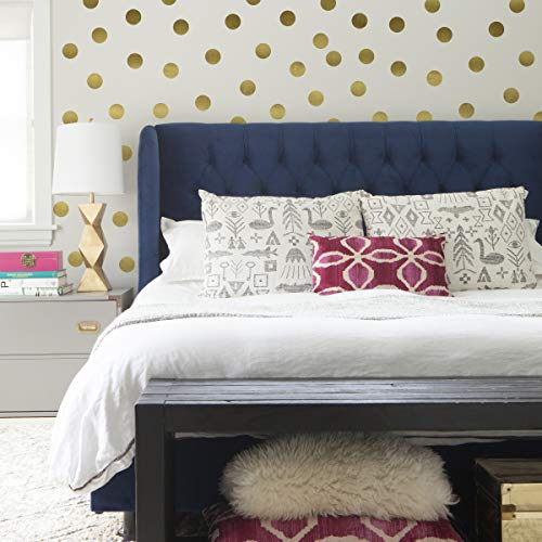 Metallic Gold Dot Vinyl Wall Decal Set - 144 Count, 2.5"