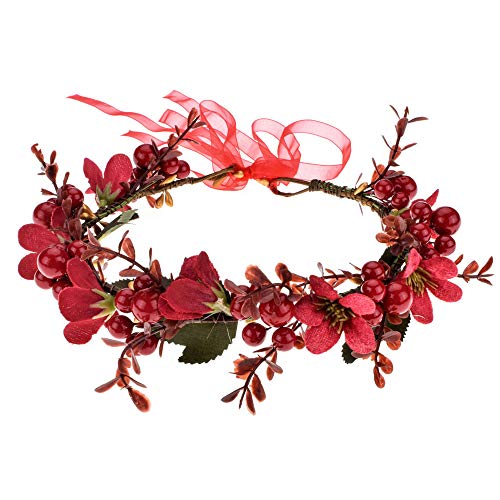 Christmas Flower Crown Headband with Pine Cones & Berries - SD-A