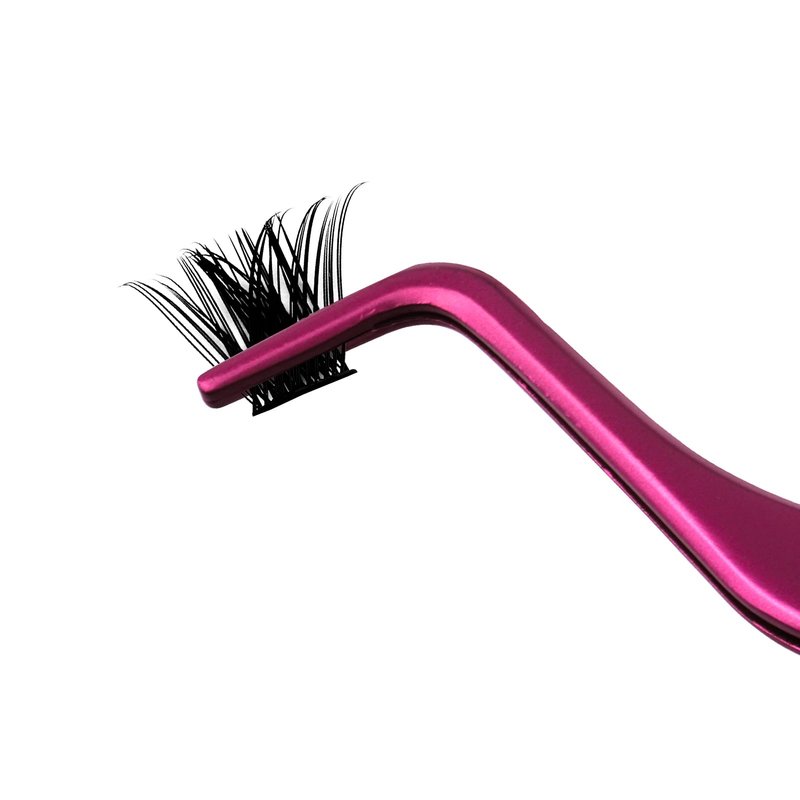 FADLASH Lash Tweezers for Individual & Cluster Lashes, 2pcs DIY Eyelash Extension Supplies, Lash Applicator Tool, Eyelash Tweezers for False Lash Extension, Pink & Rose Gold