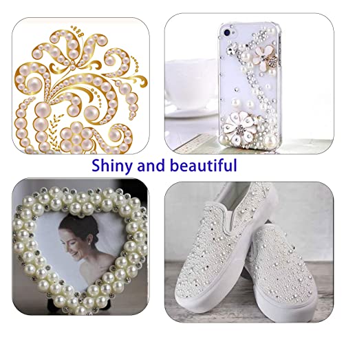 Silver Half Pearl Beads for Crafts & Nail Art, 5900 pcs, 2-10mm
