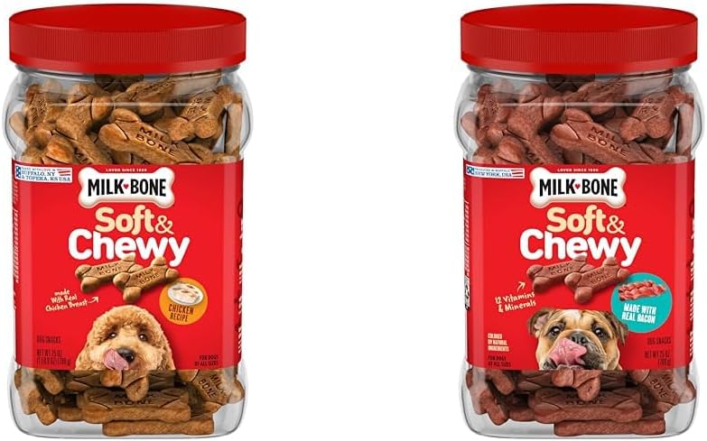Milk-Bone Soft & Chewy Dog Treats - Real Beef & Filet Mignon Flavor | 25 Ounce Canister