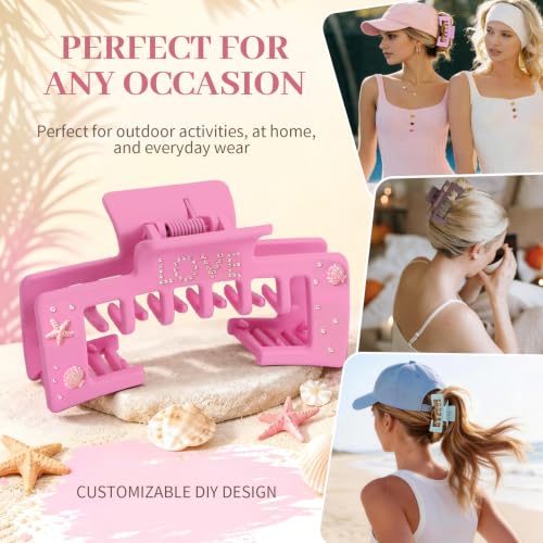Hat-Friendly Claw Clips for Women - 12 PCS Colorful Hair Clips