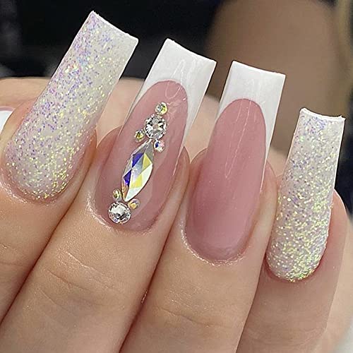Furimuk White Sugar Nail Glitter Powder for Christmas Snowflake & Winter Nail Art