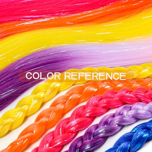 Lumitressa 26 Inch Orange Tinsel Ponytail Extension Pack - Synthetic Braided Hair