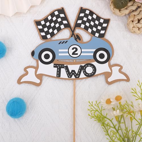 Two Fast Race Car Cake Topper for 2nd Birthday Party