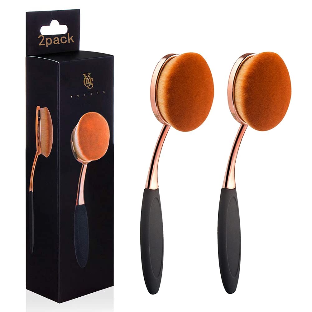 Oval Foundation Brush - Large Toothbrush Style for Fast, Flawless Liquid & Cream Application | Perfect for Powder Foundation