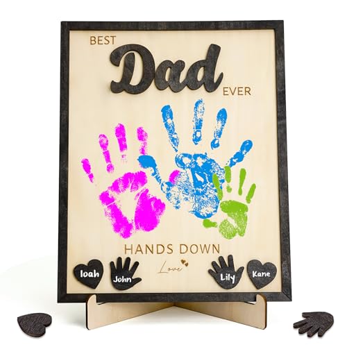Personalized Best Dad Ever Handprint Art Kit - DIY Father's Day Gift