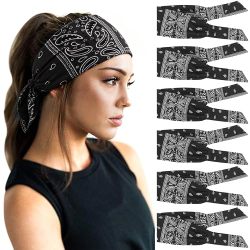 DRESHOW Adjustable Knotted Headbands for Women - 6 Pack Elastic Hair Bands