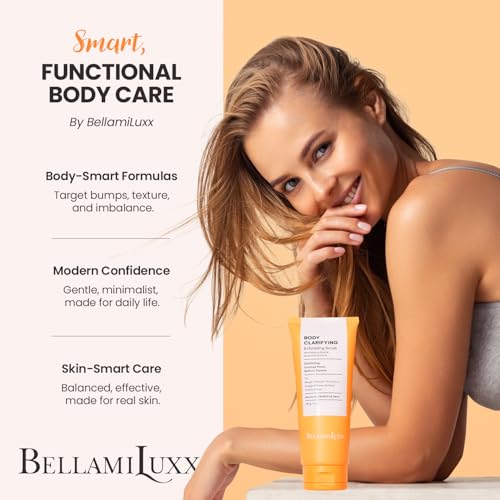 BellamiLuxx Body Acne Treatment Scrub for Back, Chest & Thighs - Natural Exfoliant for Sensitive Skin
