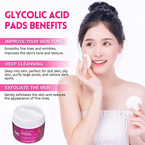 ANAI RUI 35% Glycolic Acid Exfoliating Pads - 80 Count with Witch Hazel & Calendula