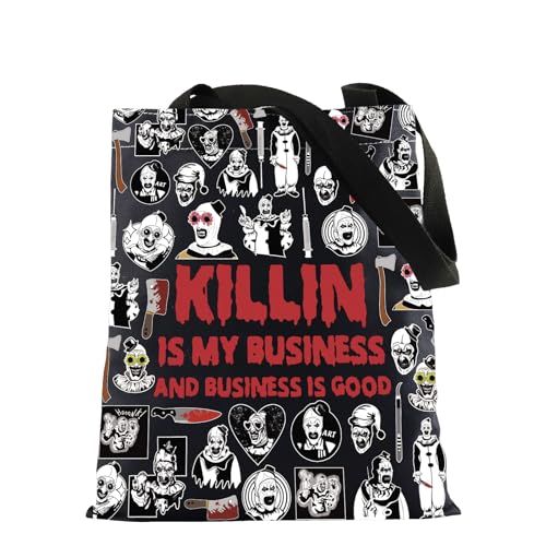 KUIYAI Clown Movie Tote Bag - Scary Canvas Gift for Horror Fans