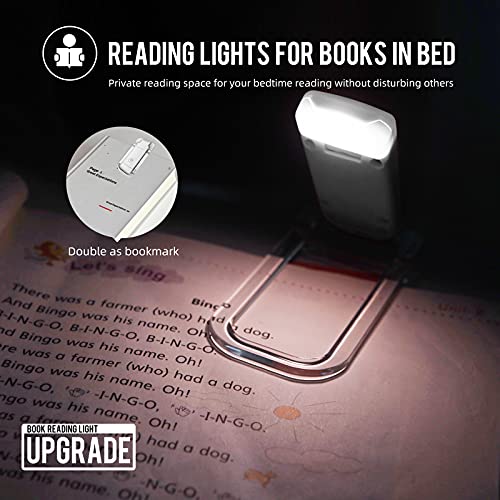 EGWASER USB Rechargeable Book Light - 3 Brightness Levels, 2-Pack