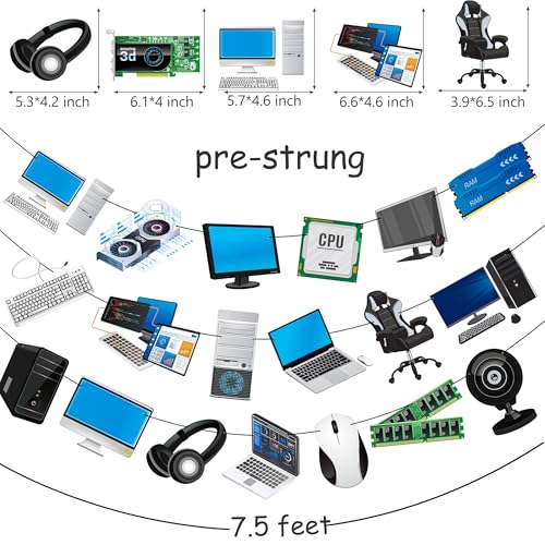 3-Piece Computer-Themed Birthday Banner Set for Parties