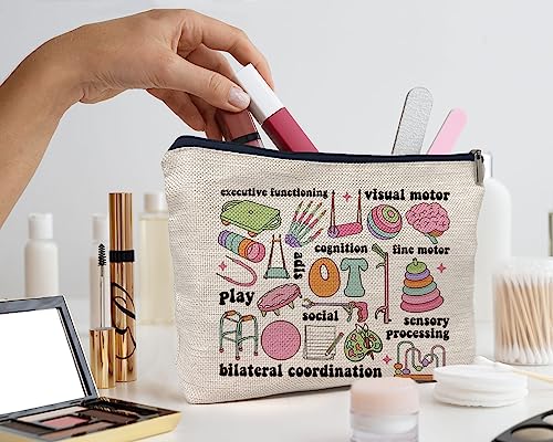 Occupational Therapy Makeup Bag - Durable Linen, Perfect Gift