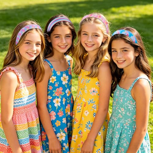 WILLBOND 10 Pcs Tie Dye Non-Slip Athletic Headbands for Women